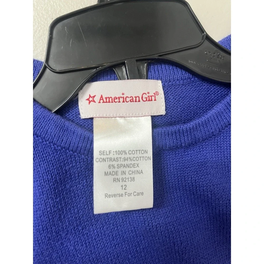 American Girl Dress Size‎ 12 Blue 3/4 Sleeve  D69